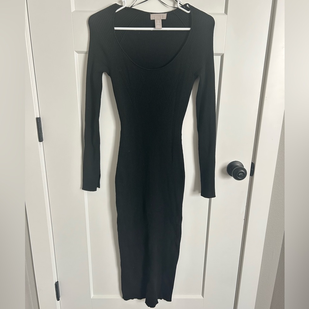 H&M Black Long Sleeve Dress